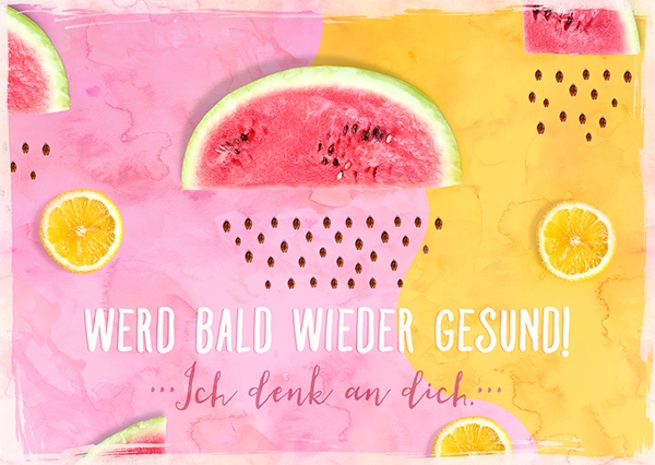 Postkarte - Gesund (Melone)