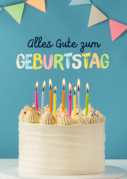 Postkarte - Alles Gute zum Geburtstag (Torte)