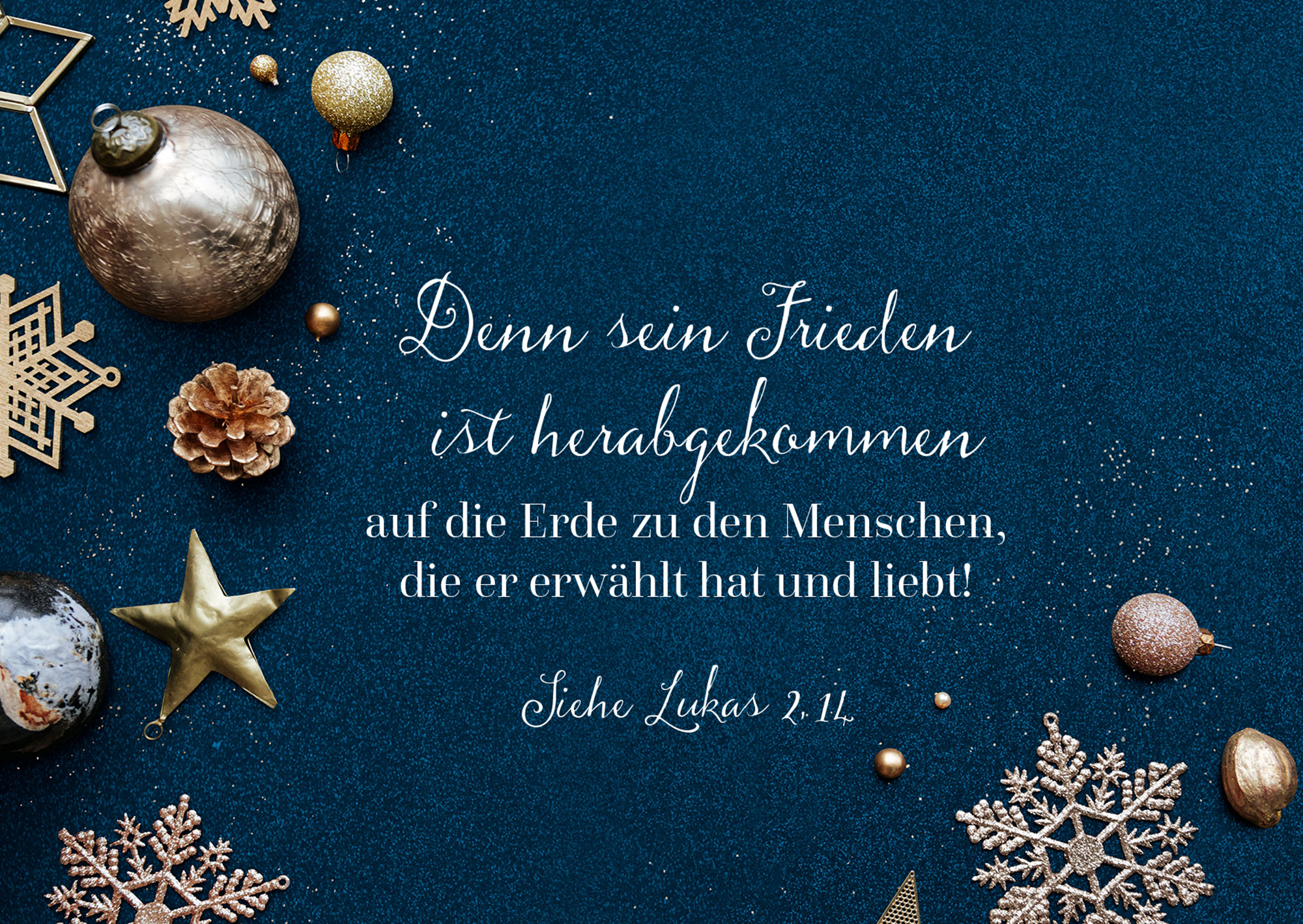 Faltkarte - Denn sein Frieden ist herabgekommen – Weihnachten