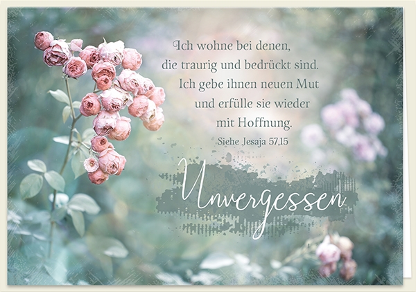 Faltkarte - Unvergessen