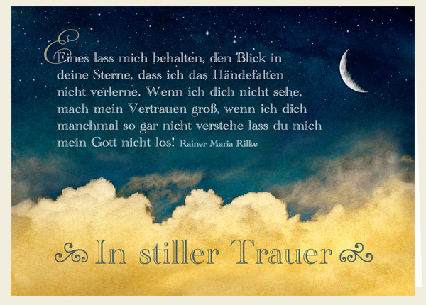 Faltkarte - In stiller Trauer - Blick in deine Sterne