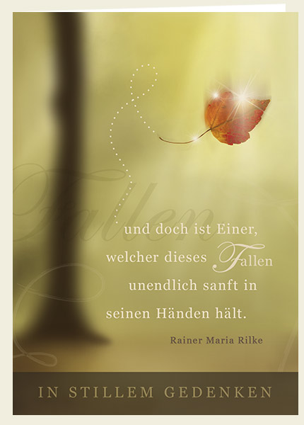 Faltkarte - Fallen - Trauerkarte