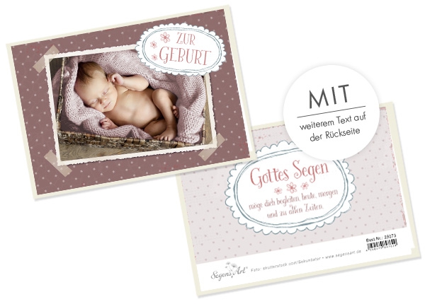 Faltkarte - Zur Geburt - Gottes Segen