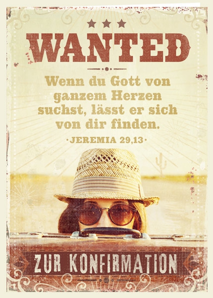Faltkarte - Zur Konfirmation - Wanted