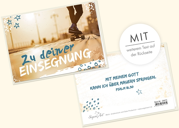 Faltkarte - Zu deiner Einsegnung (Skateboard)