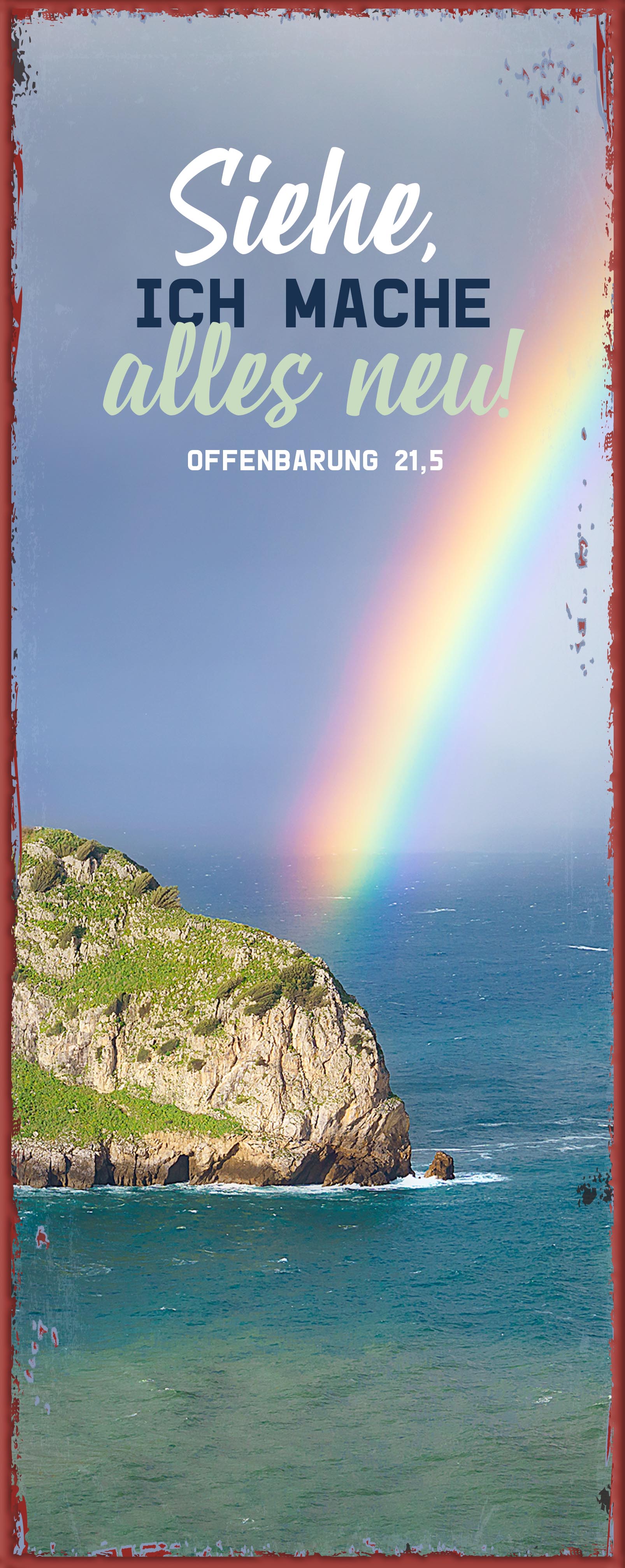 Metallschild lang - Jahreslosung 2026 - Regenbogen