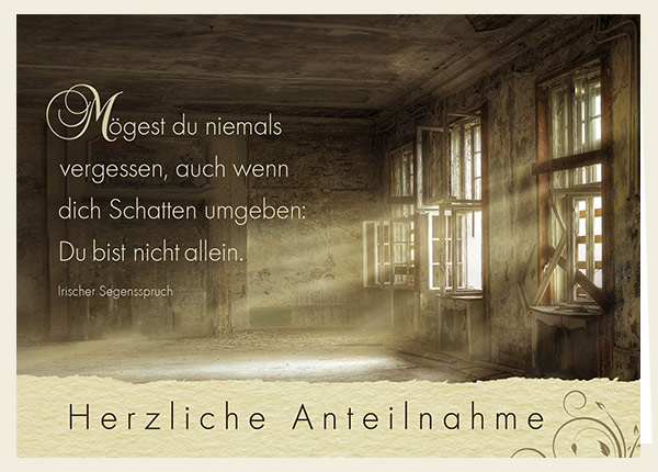 Faltkarte - Herzl. Anteilnahme – Niemals vergessen