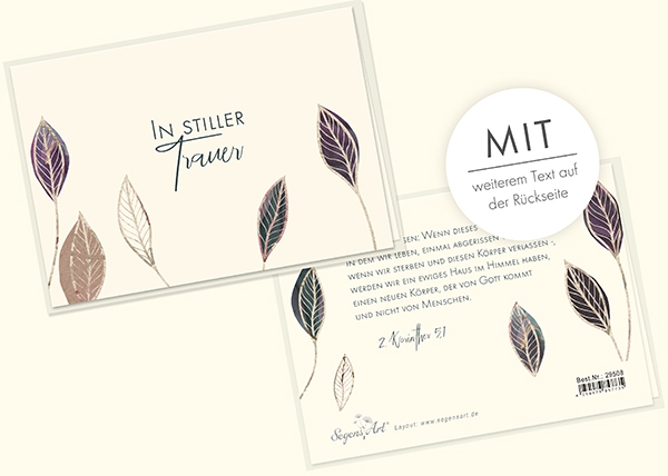 Faltkarte Naturpapier - In stiller Trauer - Denn wir wissen