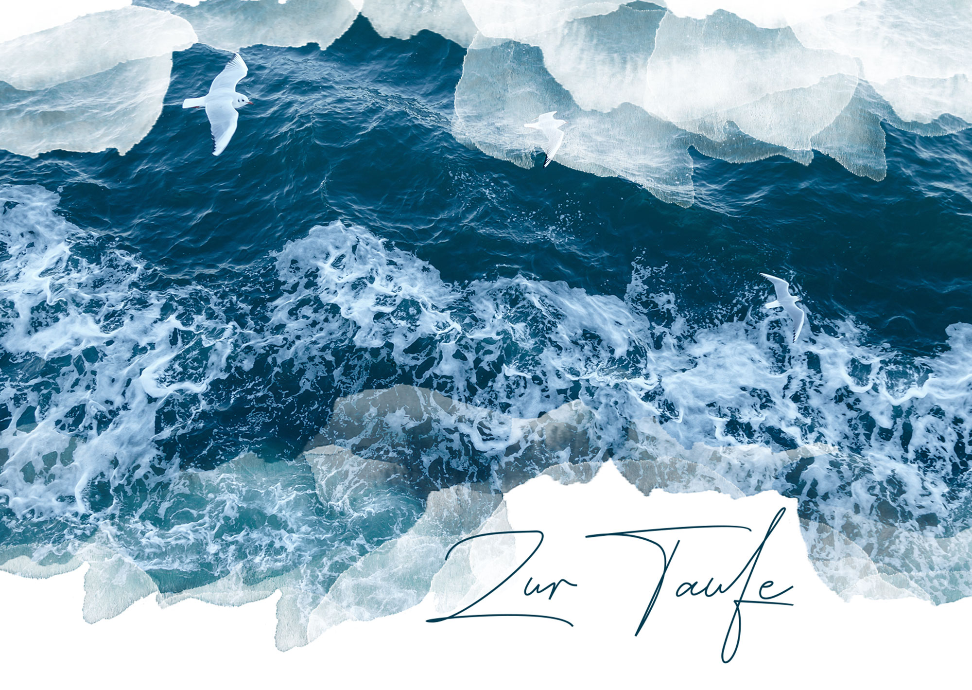 Faltkarte - Zur Taufe (Meer)