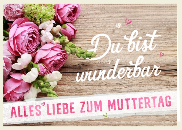 Faltkarte - Muttertag - Du bist wunderbar