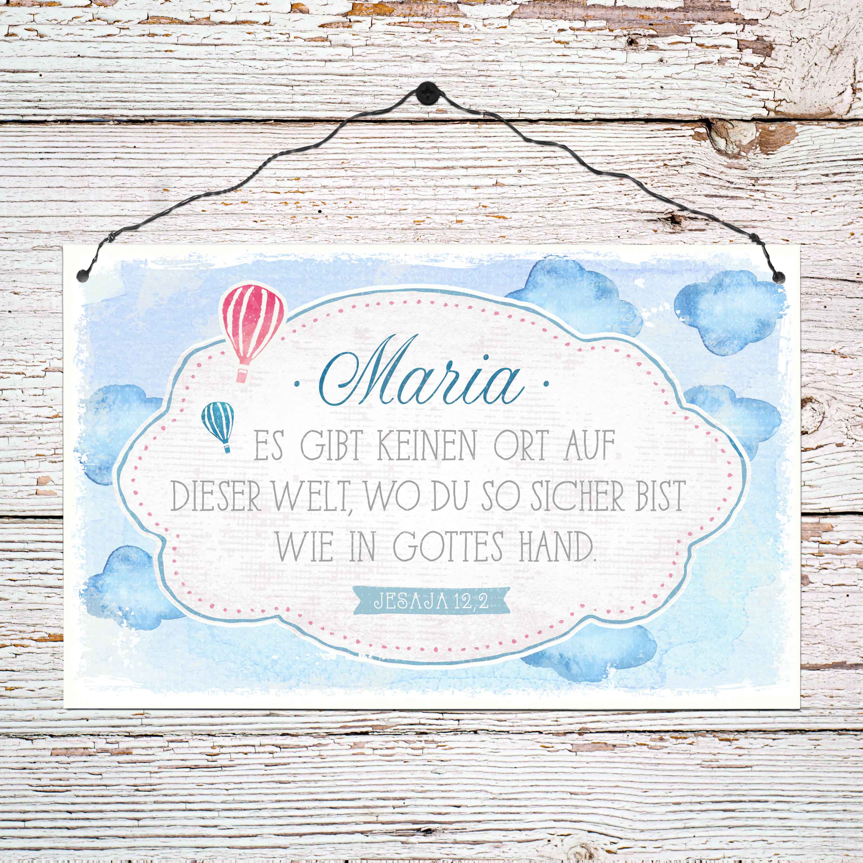 Persönliches Holzschild groß - Wie in Gottes Hand