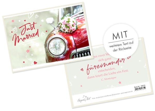 Faltkarte - Just married - Ein Fest