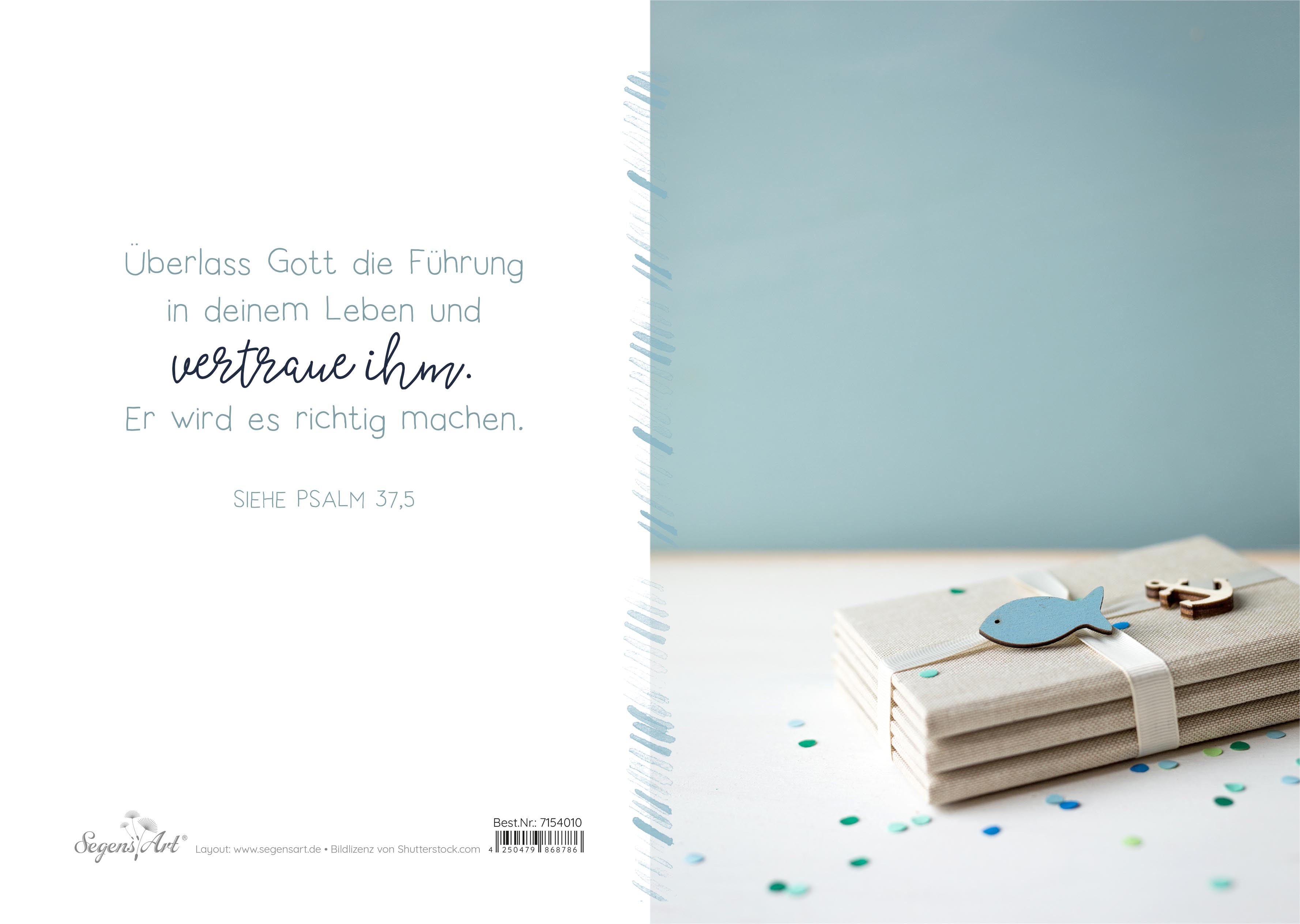 Urkunde – Taufe – Fisch-Faltkarte mit Text auf der Rückseite