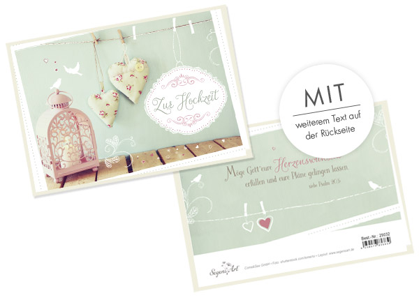 Faltkarte - Zur Hochzeit - Herzenswünsche