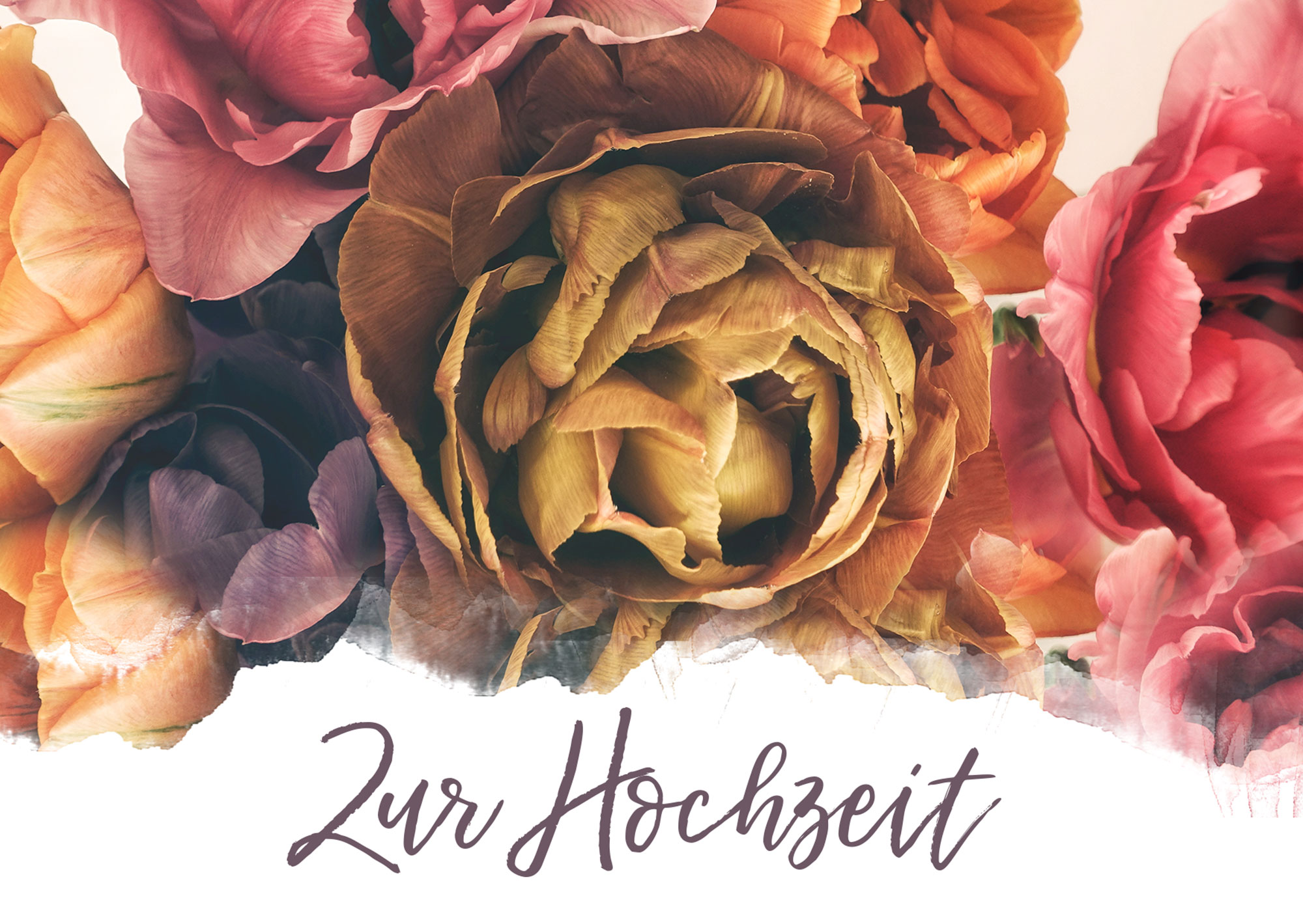 Faltkarte - Zur Hochzeit (In herzlicher Liebe verbunden)