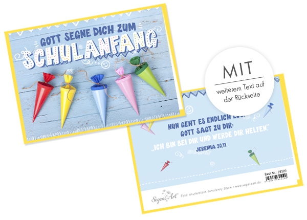 Faltkarte - Gott segne dich zum Schulanfang