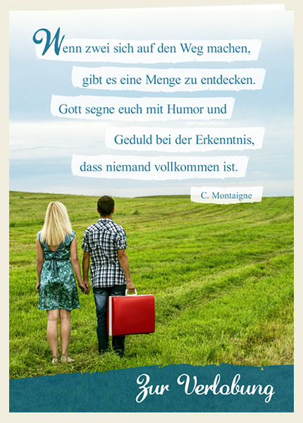 Faltkarte - zur Verlobung - sich auf den Weg machen