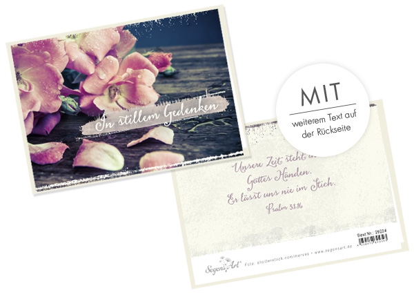 Faltkarte - In stillem Gedenken (Blumen)