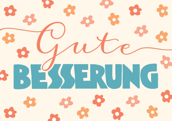 Mini - Gute Besserung (Blumenmuster)