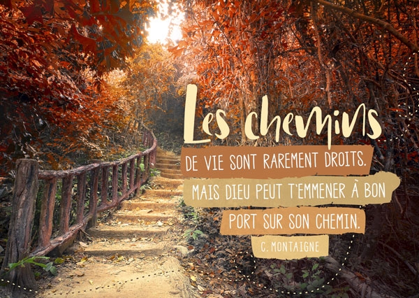 Postkarte - Les chemins