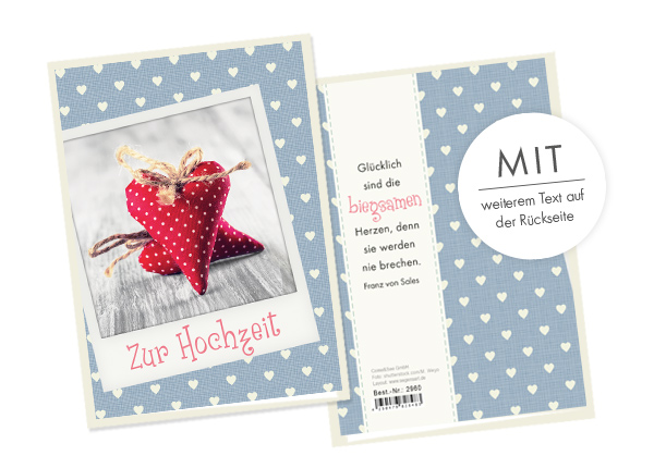 Faltkarte - Zur Hochzeit - biegsame Herzen