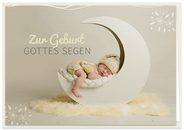 Faltkarte - Zur Geburt Gottes Segen (Mond)