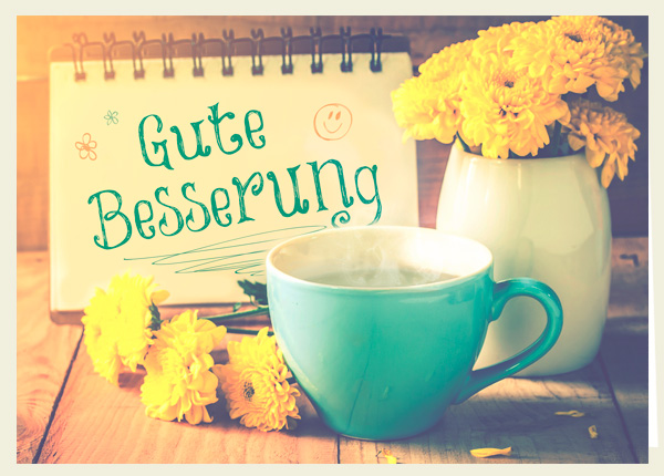 Faltkarte - Gute Besserung (Vase/Tasse)
