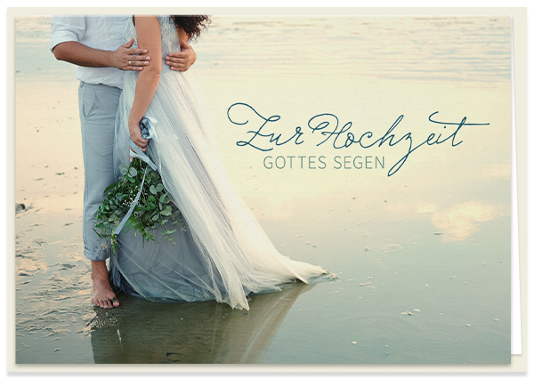 Faltkarte - Zur Hochzeit Gottes Segen (Strand)