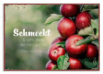 Metallschild klein - Schmeckt und seht (Äpfel)