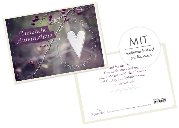Faltkarte - Herzliche Anteilnahme - Liebe