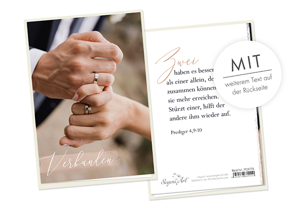 Faltkarte - Hochzeit – Verbunden (Hände)