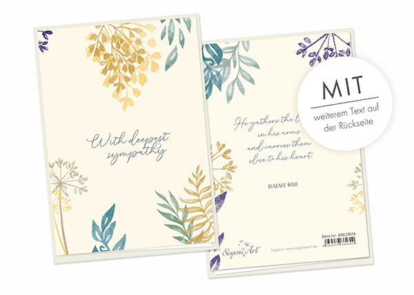 Faltkarte Naturpapier - With deepest sympathy