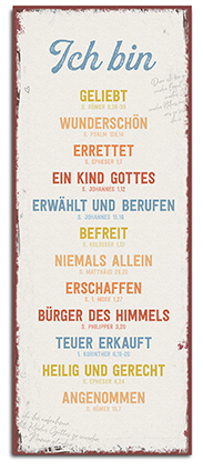 Metallschild lang - Identität