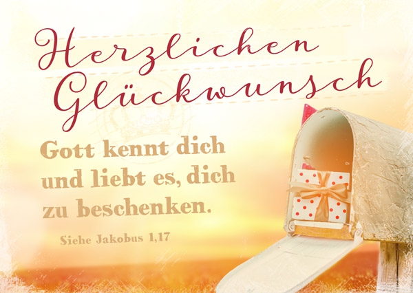 Postkarte - Herzlichen Glückwunsch (Briefkasten)