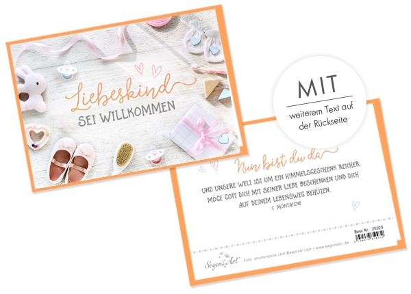 Faltkarte - Liebeskind sei willkommen