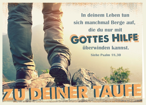 Faltkarte - Zu deiner Taufe - Nur mit Gottes Hilfe