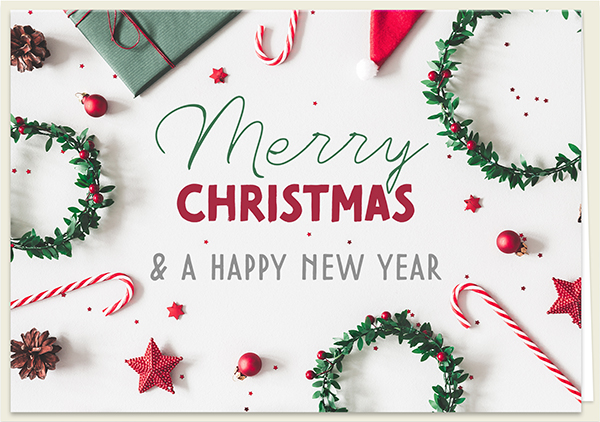 Faltkarte - Merry Christmas – Happy new year