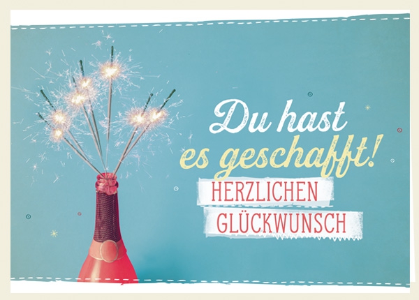 Faltkarte - Du hast es geschafft