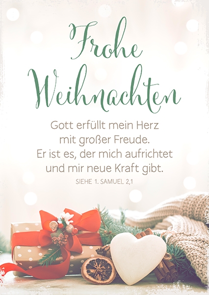 Postkarte - Frohe Weihnachten – Gott erfüllt mein Herz