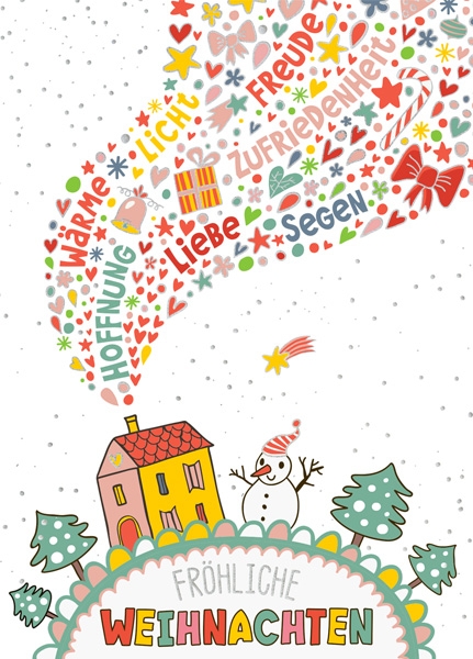 XL-Postkarte Big Blessing Silber - Fröhliche Weihnachten