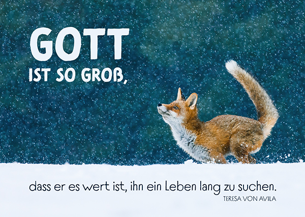 Postkarte - Gott ist so groß (Fuchs)