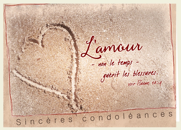 Faltkarte - Sincères condoléances- L'amour