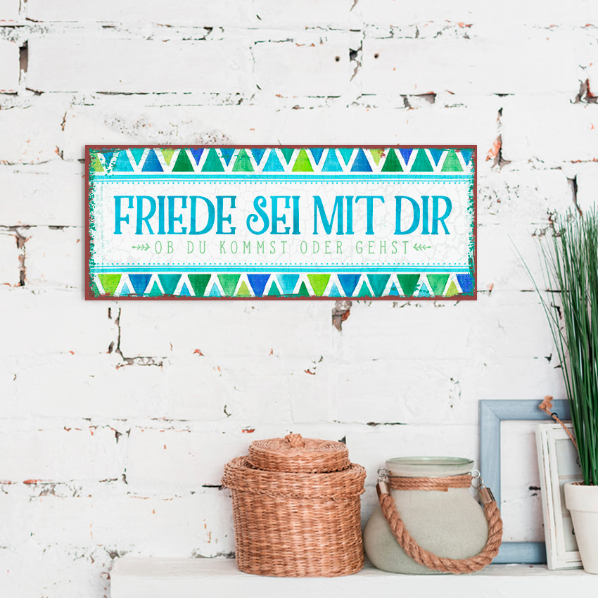 Metallschild lang - Friede sei mit dir