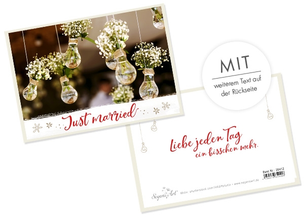 Faltkarte - Just married - Liebe jeden Tag
