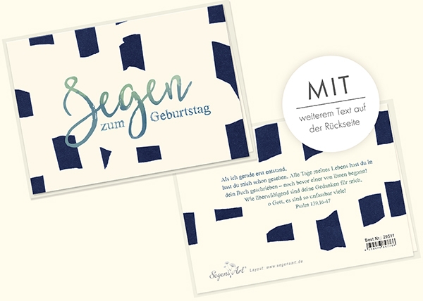 Faltkarte Naturpapier - Segen zum Geburtstag - Als ich gerade erst entstand