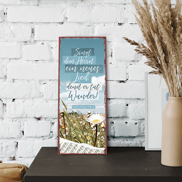 Metallschild lang - Singt dem Herrn