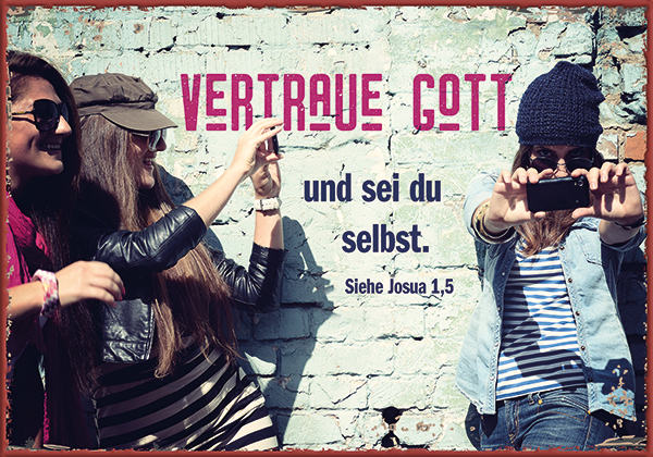 Metallschild klein - Vertraue Gott (Foto)