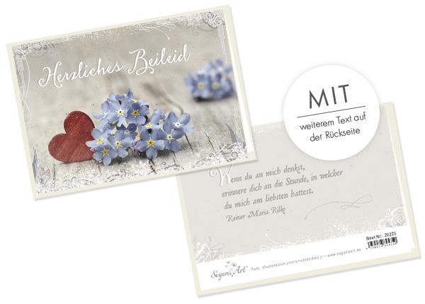 Faltkarte - Herzliches Beileid (Blume)