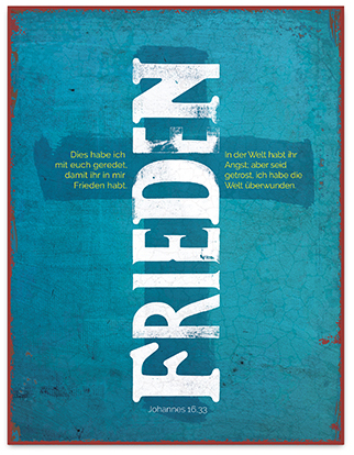 Metallschild groß - Frieden (Kreuz)