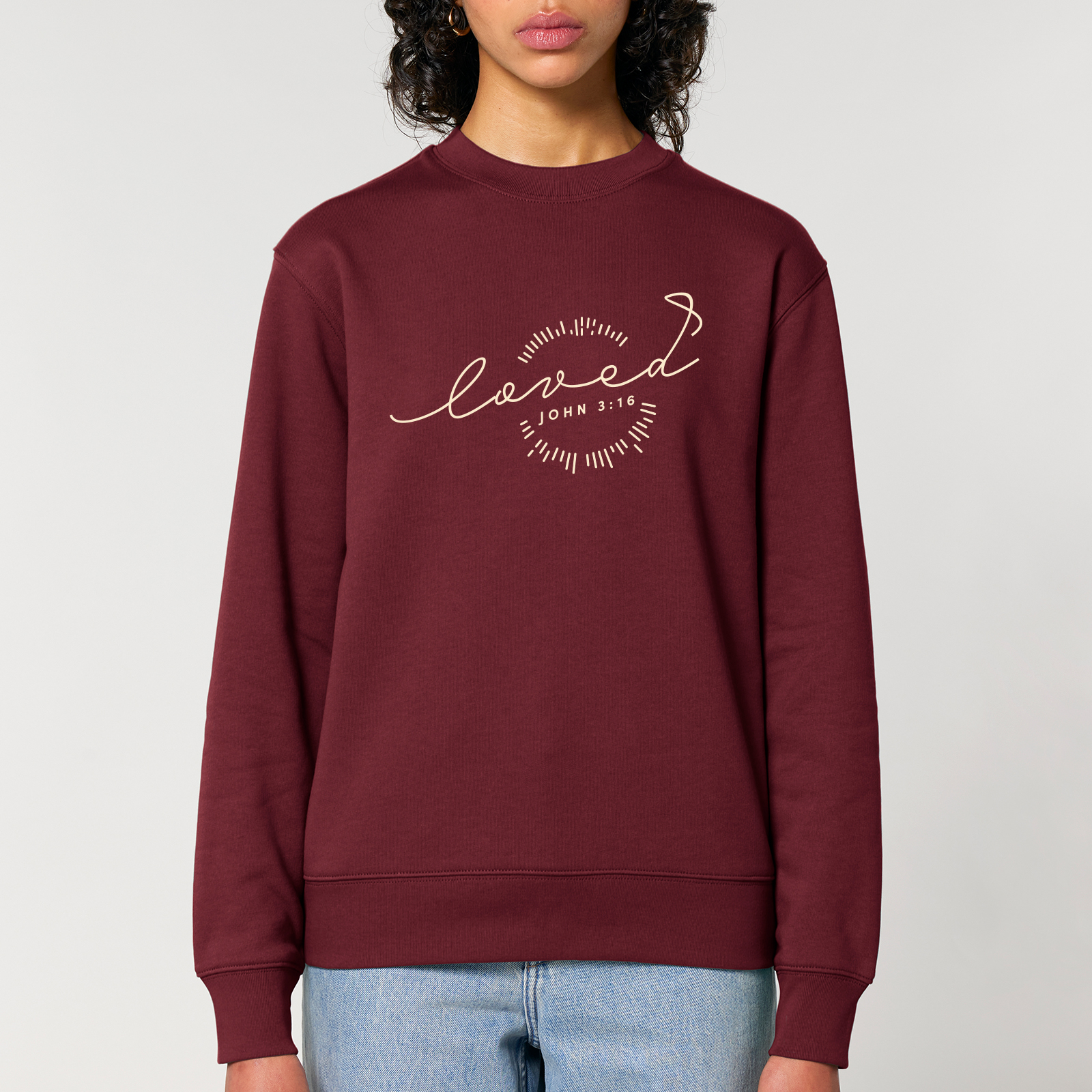 Sweater loved (dunkelrot)-XL